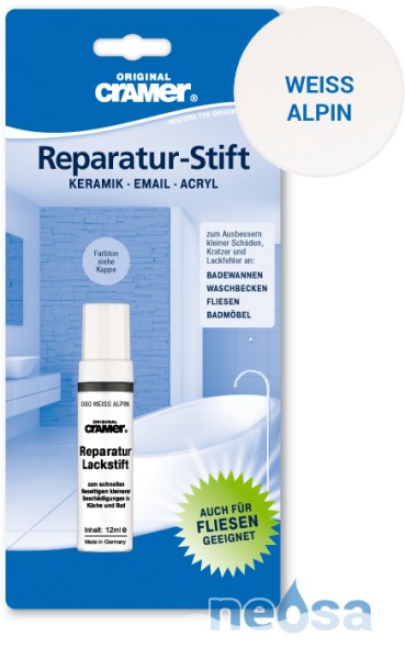 Cramer Reparatur-Stift sanitärweiß / weiß alpin im Standardweißton